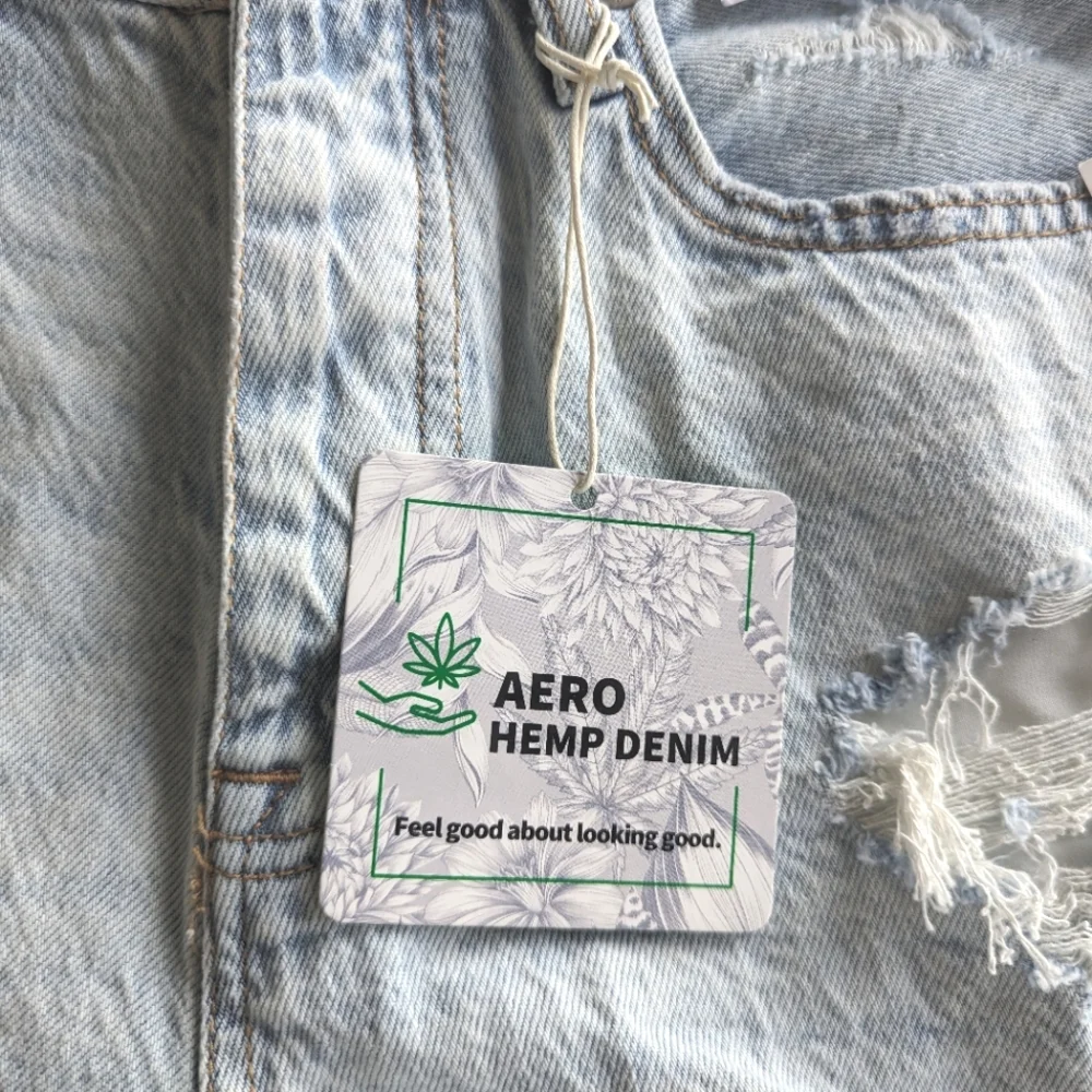 NWT Aeropostale 90's Baggy Hemp Denim Distressed Shorts